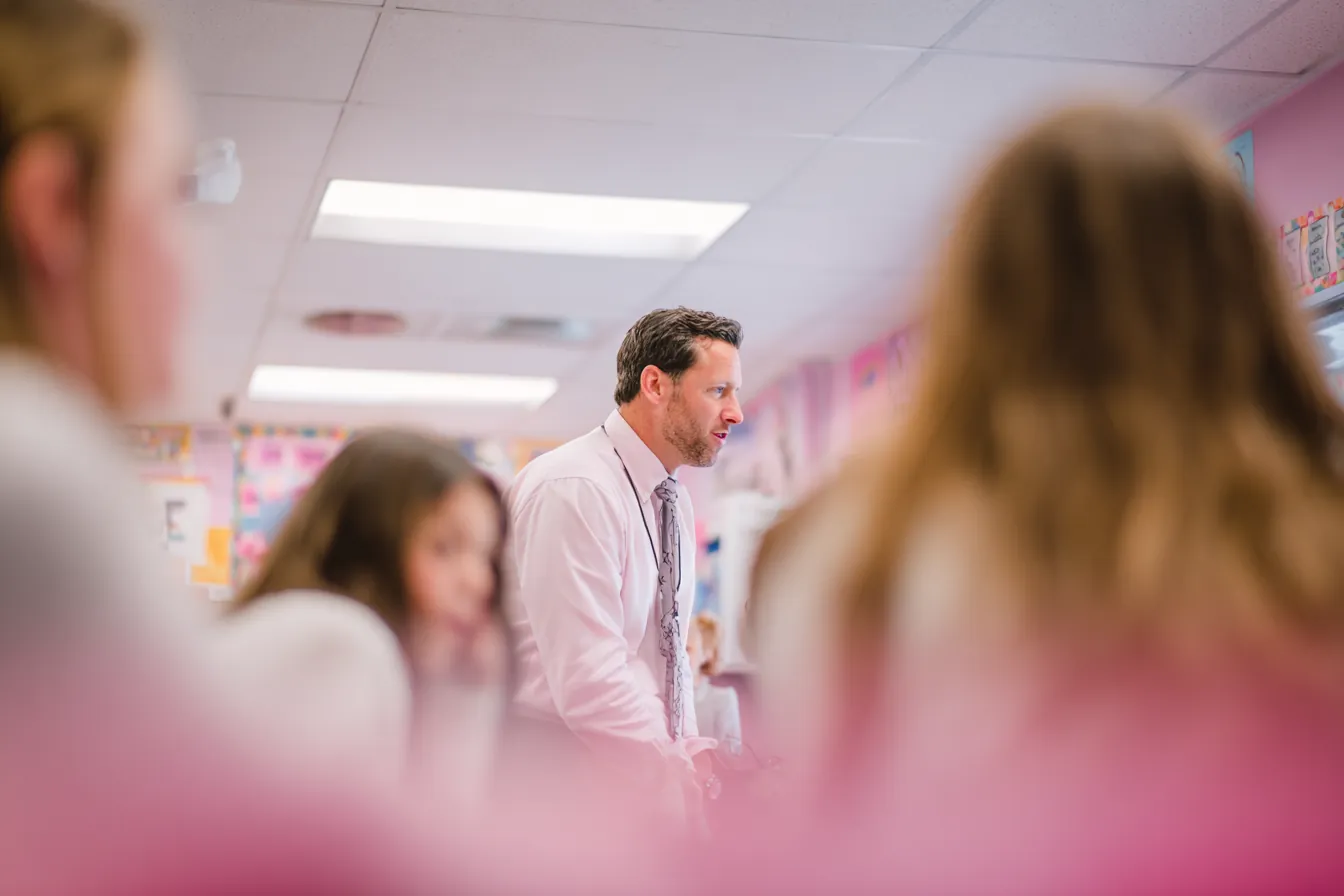 School administrator in classroom