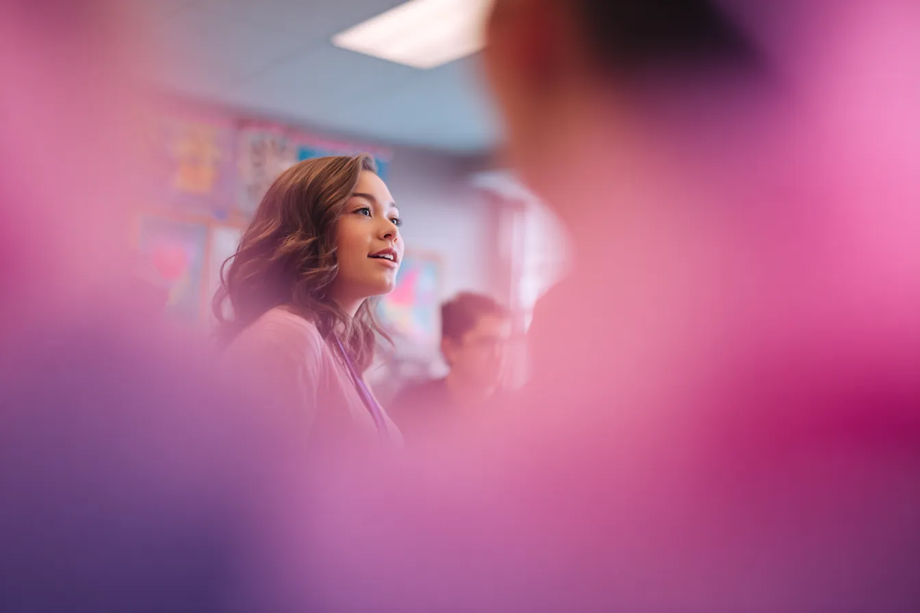 Student in classroom