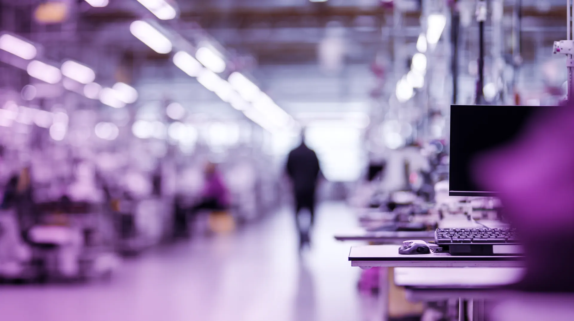 Manufacturing plant floor with multi-plant operations view