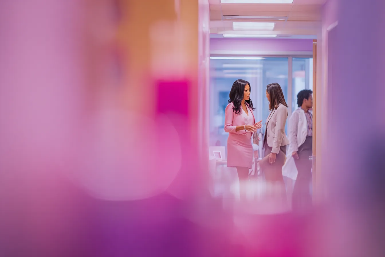 Healthcare team in conversation