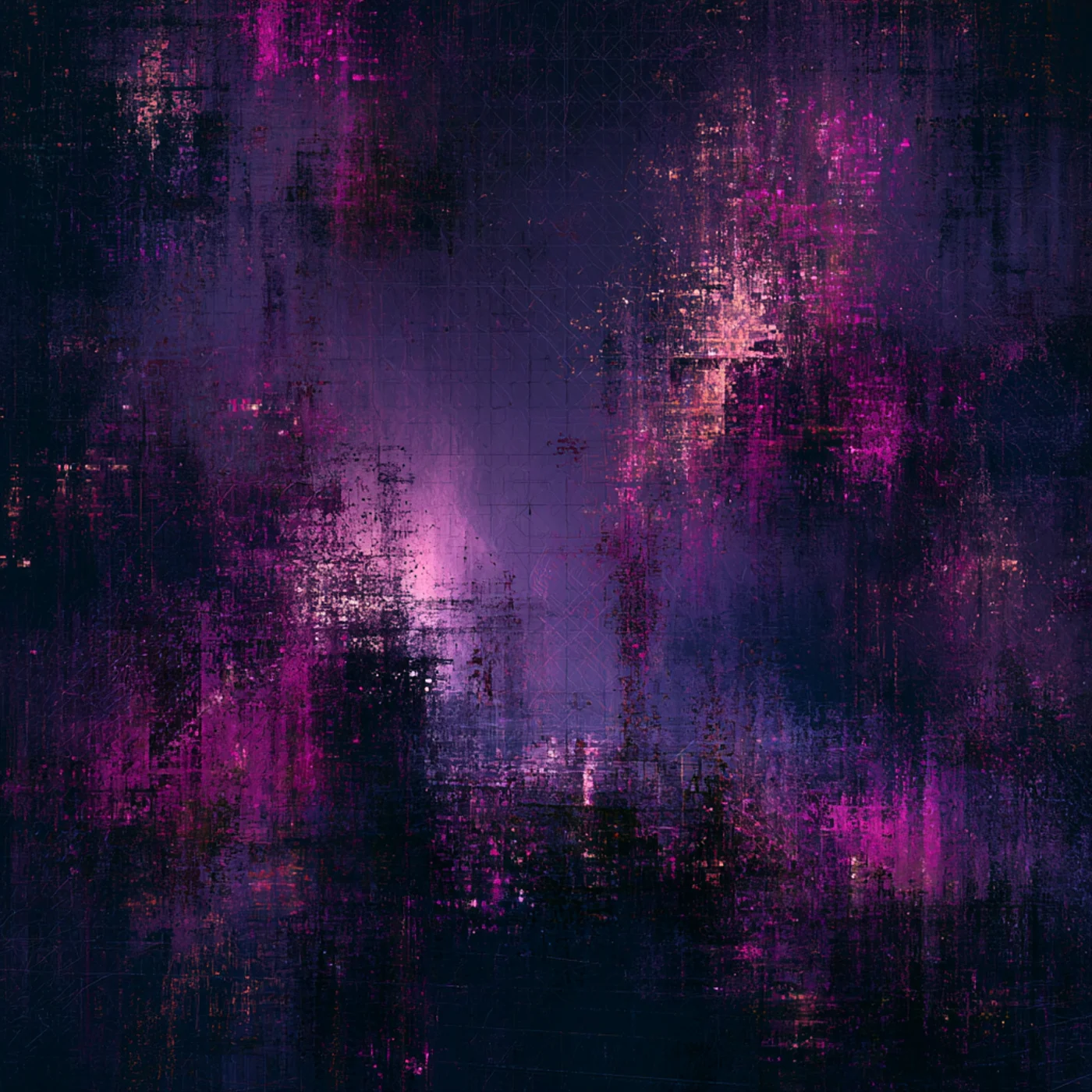 Abstract magenta and violet collage of layered data reporting surfaces representing connected vendor management analytics.
