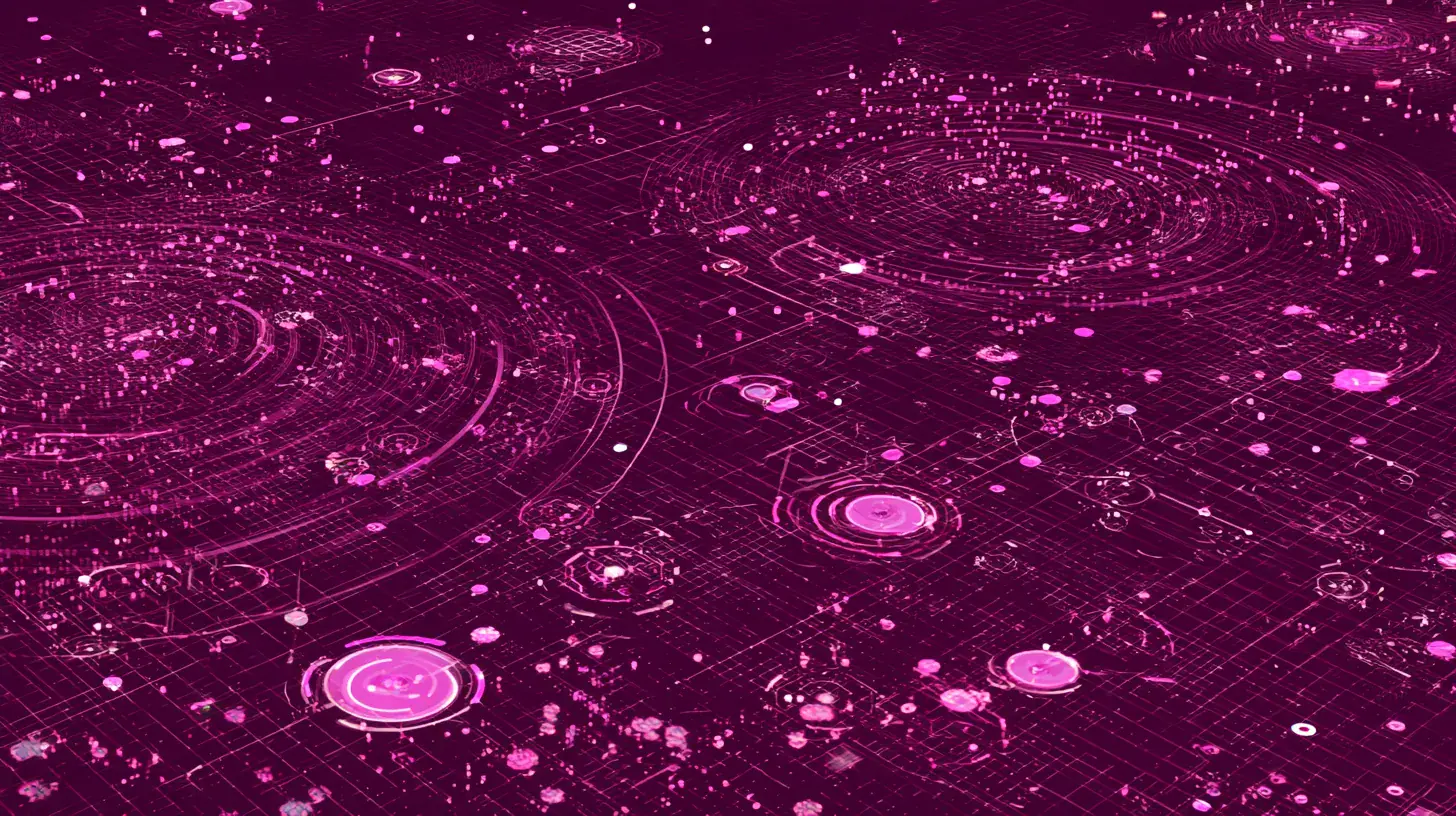 A field of scattered nodes searching for connection, fragmented compliance made visible.